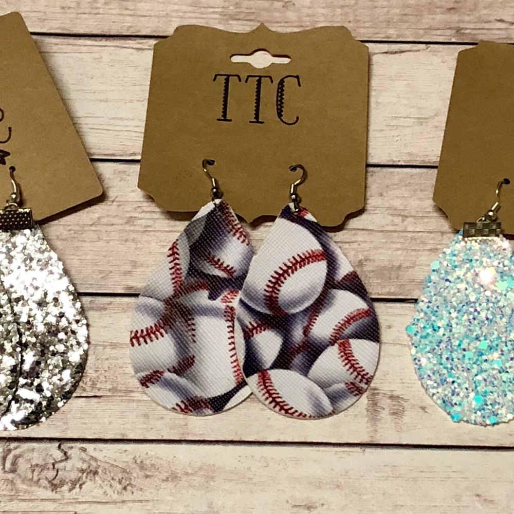 Baseball earrings